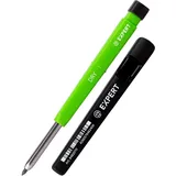 EXPERT DRY All-in-One Markierstifte inkl. Graphitmine | Nachfüllbarer Tieflochmarker mit Minenautomatik | Vielseitig auf Holz, Glas, Metall | Zimmermannsbleistift mit integriertem Spitzer