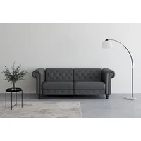 3-Sitzer DOREL HOME "Felix, Schlafsofa 236 cm, (Liegefläche 108x190cm), Rückenlehne", grau, B:236cm H:83cm T:87cm, Sofas, 3-fach verstellbar, Velours, Kunstleder, Luxus-Microfaser Vintage