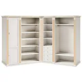 JVmoebel Eckschrank Weißer Stilvoller Eckschrank Massivholz Exklusive Schlafzimmer Möbel (Eckschrank) Made in Europa weiß