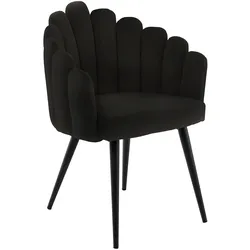 Polsterstuhl KAYOOM "Stuhl Jeane 625, mit samtweichem Bezug, bequem und gemütlich", schwarz, B:61cm H:85cm T:58cm, Sitz:Stoffbezug aus 100% Polyester Gestell:100% Eisen, Stühle, samtweicher Bezug, modern, bequem und gemütlich, mit samtweichem Bezug