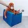 Intirilife Faltbare Sitzbank 49x30x30 cm in OZEAN BLAU - Sitzwürfel mit Stauraum aus Stoff mit Mulden - Sitzcube Fußablage klappbare Aufbewahrungsbox Truhe Sitzhocker