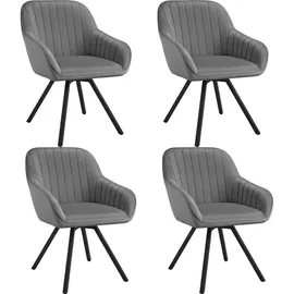 Tectake Armlehnstuhl Grau, 58x82x58 cm, Esszimmer, Stühle, Esszimmerstühle, Armlehnenstühle