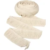 BB Beadthoven Beadthoven 9,1 m Leinen-Baumwoll-Fransenborte, 60 mm Faser-Spitzenborte, Nähen, besticktes Band für Kleidung, Hochzeit, Vorhänge, Kleid, Heimdekorationen