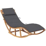 CIADAZ Schaukelliege mit Auflage, Liegestuhl Balkon, Gartenliege, Sonnenliege, Deckchair, Saunaliege, Liege Outdoor, Sonnenstuhl, Massivholz Teak