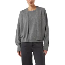 Comma, Cardigan mit Glitzergarn und Fledermausärmeln Grau XL