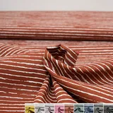 MAGAM-Stoffe Lina Streifen Baumwollstoff Oeko-Tex Meterware 50cm (5. Dunkelrot)
