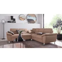 sit&more Ecksofa SIT & MORE "Sorano L-Form", braun (macchiato), B:249cm H:88cm T:229cm, Sofas, Ecksofa, wahlweise mit Bett- und Relaxfunktion, inkl. Bettkasten