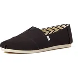 TOMS Alpargata aus recycelter Baumwolle Flache Slipper, Schwarz Weiß, 42.5 EU