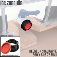 chengtud(cn) IBC Container-Kappe m. Entlüftung S60 x 6 schwarz/rot