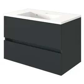 Möbel Boss Waschtisch Baabe 2 Schubkästen 80 x 56 x 47 cm Grau/Graphit Matt