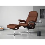 Stressless Relaxsessel Consul Leder 78 x 97 x 70 cm Braun mit Cross Base