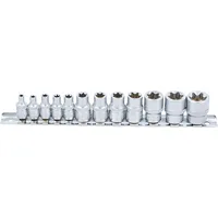 BGS Steckschlüssel-Einsatz-Satz E-Profil 12-tlg. 6,3 mm (1/4") / 10 mm (3/8")