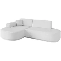 altdecor Ecksofa Ottomane Links MARI-L1-v3 - 243x171x83 cm Weiß Bouclé