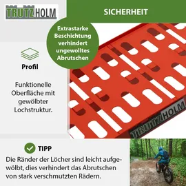 Trutzholm Auffahrrampe 228 cm 680 kg klappbar Aluminium gelocht rot 2 St