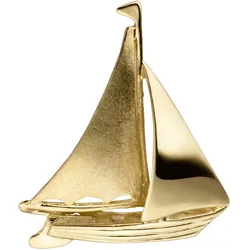 Ketten-Anhänger JOBO "Anhänger Segelschiff", gold (goldfarben), Schmuckanhänger, Damen, Silber 925 (Sterlingsilber), 925 Silber vergoldet