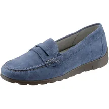 WALDLÄUFER Mokassin »H-LUCY« Slipper, Freizeitschuh, Halbschuh mit typischer Rahmennaht, H-Weite Gr. 6,5, jeansblau, , 47088425-6,5