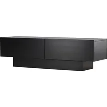VCM Cuenca TV-Lowboard 160 x 47 x 45 cm Schwarz Glas/Holz/MDF/Melamin/Holzwerkstoff