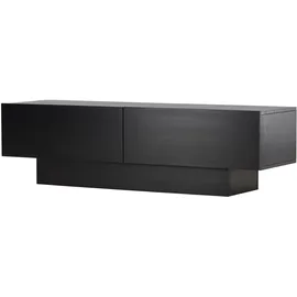 VCM Cuenca TV-Lowboard 160 x 47 x 45 cm Schwarz Glas/Holz/MDF/Melamin/Holzwerkstoff