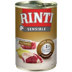 RINTI Sensible 400g Dose Hundenassfutter 48 x 400 Gramm Lamm & Kartoffel
