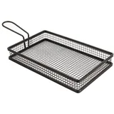 6 Stück – Mini-Fritteuse, verlängert, 24 x 15 x 3,5 cm, Schwarz Stahl