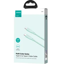 Joyroom Multi-Color Series SA34-CC3 USB-C/USB-C-Kabel 60 W schnelle Übertragung 1 m Grün