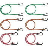 Connex Gepäckspanner B34078, mit Haken, in 3 Größen von 60-100 cm, farbig, 6 Stück