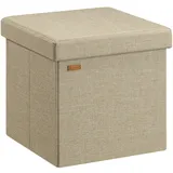CASARIA Sitzhocker mit Stauraum Polyester 38 x 38 x 38 cm Beige