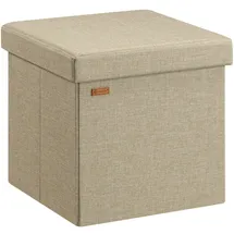 CASARIA Sitzhocker mit Stauraum Polyester 38 x 38 x 38 cm Beige