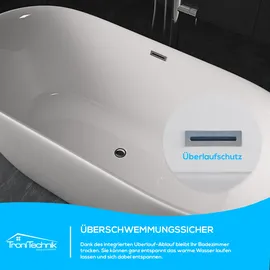 Tronitechnik SIFNOS freistehende Badewanne 170 x 80 x 58 cm (195 l)