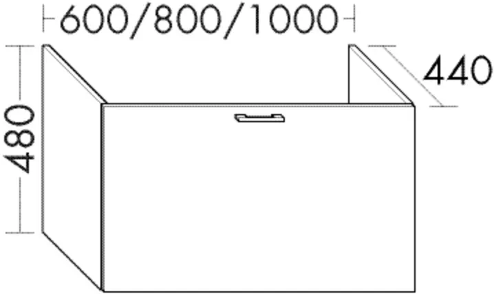 Burgbad Waschtischunterschrank zu M3 Sys30 PG2 Echo 480x800x440 Eisblau Softmatt, WVEI080F3962 WVEI080F3962