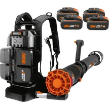 Worx Nitro WG572E – Rückentragbarer Akku-Laubbläser – 4x20V/4Ah