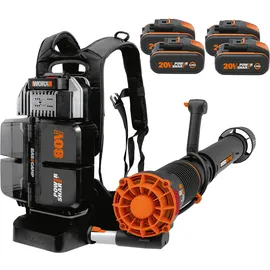 Worx Nitro WG572E – Rückentragbarer Akku-Laubbläser – 4x20V/4Ah