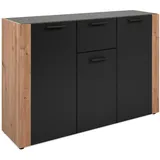 CaliCosy Sideboard 125,5 x 85 x 34,5 cm Anthrazit / Eiche Artisan