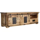 Massivmoebel24 TV-Board Mango 160x45x50 natur lackiert RAILWAY #101