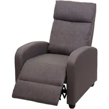 Mendler Fernsehsessel HWC-F76, Relaxsessel Sessel Liegesessel, Liegefunktion verstellbar Stoff/Textil ~ grau-braun