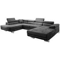 Beautysofa Wohnlandschaft, Grau, Textil, 350x90x205 cm, Wohnzimmer, Sofas & Couches, Wohnlandschaften, Wohnlandschaften in U-Form