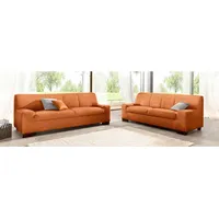 DOMO collection Polstergarnitur Norma kubisch und zeitlos, (Set, 2-tlg), bestehend aus je einem 2- und 3-Sitzer braun