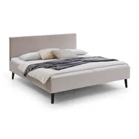 Meise Möbel Polsterbett Telso Samt beige Doppelbett 180 x