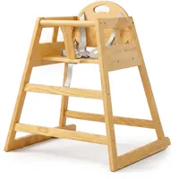 Relaxdays Kinderstuhl, Holz, 5-Punkt-Gurt Hxbxt: 76 x 48 x 49,5 cm, Hochstuhl Baby & Kleinkind, Kinderhochstuhl, Natur