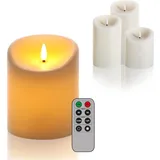 buttinette LED Outdoor Kerze, mit Timer, |Creme 12 x 10 cm