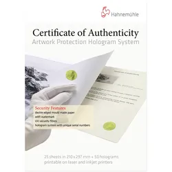 Hahnemühle Certificate of Authenticity A4 Box 25 vel