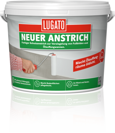 Lugato Neuer Anstrich platingrau 5,0l Nr. 5360 Oberflächenschutz Versiegelung Böden Ölauffangräumen