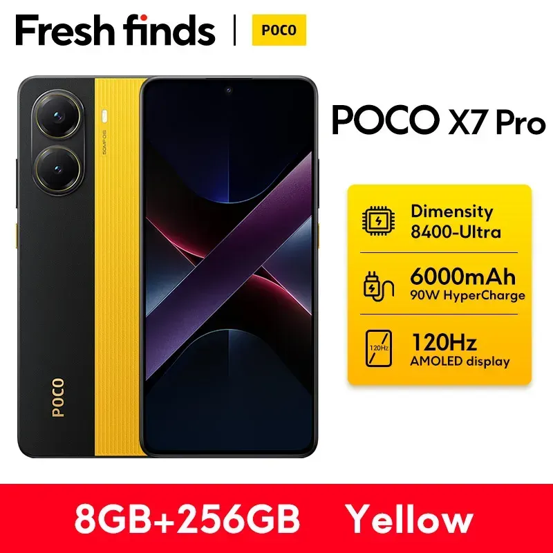 【Weltpremiere】POCO X7 Pro Smartphone Dimensity 8400-Ultra 6000mAh 50MP Kamera mit OIS 120Hz NFC 5G