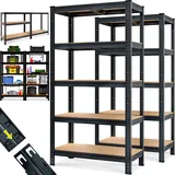 monzana Schwerlastregal 2er-Set Schwarz 180x90x40cm