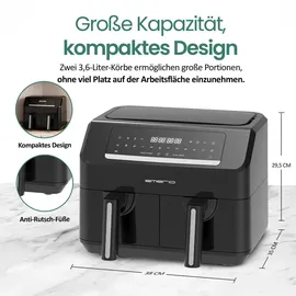 EMERIO DOPPEL Heißluftfritteuse AF-130376,1 schwarz