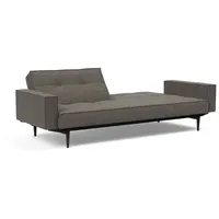 INNOVATION LIVING Schlafsofa mit Armlehnen Splitback Styletto schwarz Stoff Dark Grey