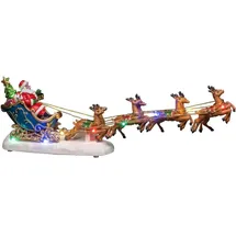 Konstsmide LED-Szene Weihnachtsmann im Schlitten mit Rentieren 10 LEDs Bunt