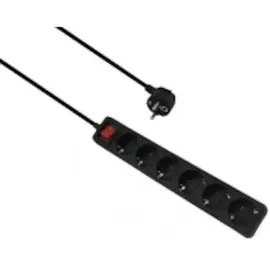 helos Steckdosenleiste CLASSIC 5 m Schwarz 6 St.