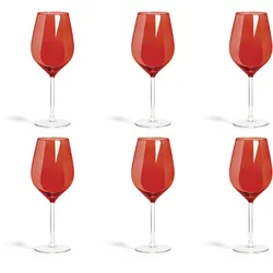 Excelsa Set Von 6 Gläser Color Wine Glas 7,5X7,5X23 Cm Rot