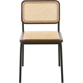Beliani Esszimmerstuhl Rattan Braun 2er Set